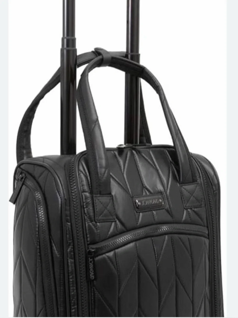 Joan & David Stylish Black Quilted Carry-On office  on wheels. Unisex